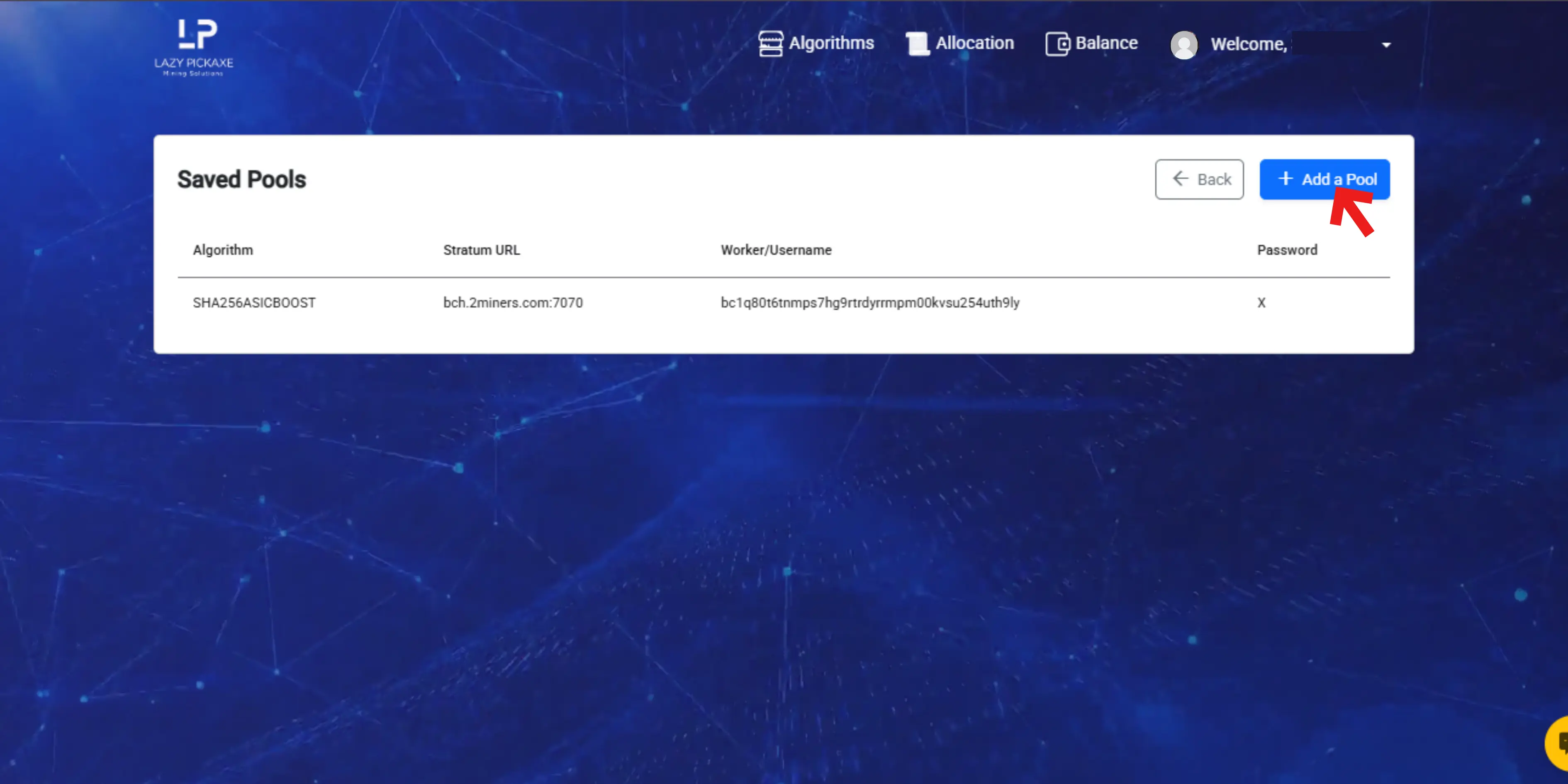 Go to allocation page