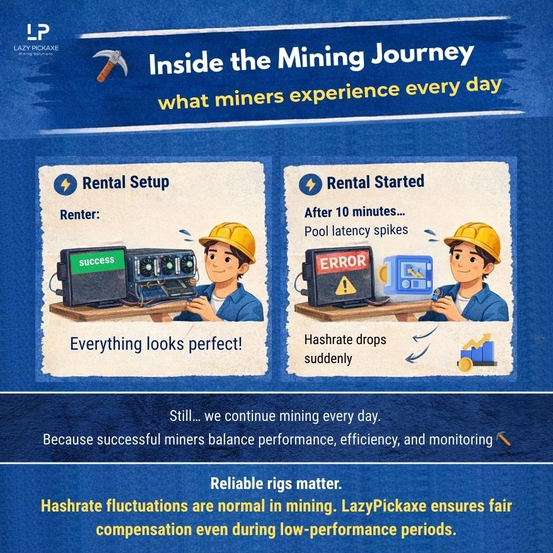 Crypto Mining Journey: Why Hashrate Fluctuates | LazyPickaxe